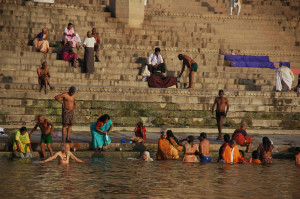 bathing in ganga